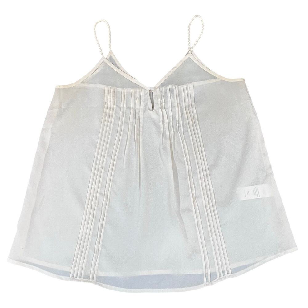 Kensie Cami Tank Pintuck Pleated Keyhole Neckline Ivory Sz Small - Picture 2 of 10